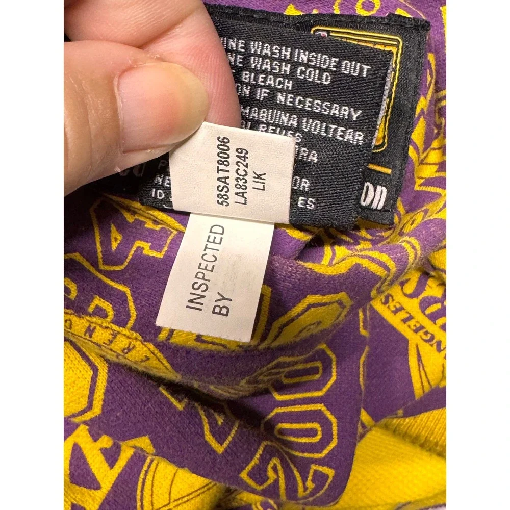LA Lakers Reversible Jacket Mens 3XL Yellow Purple Waffle Knit Hooded NBA G-III
